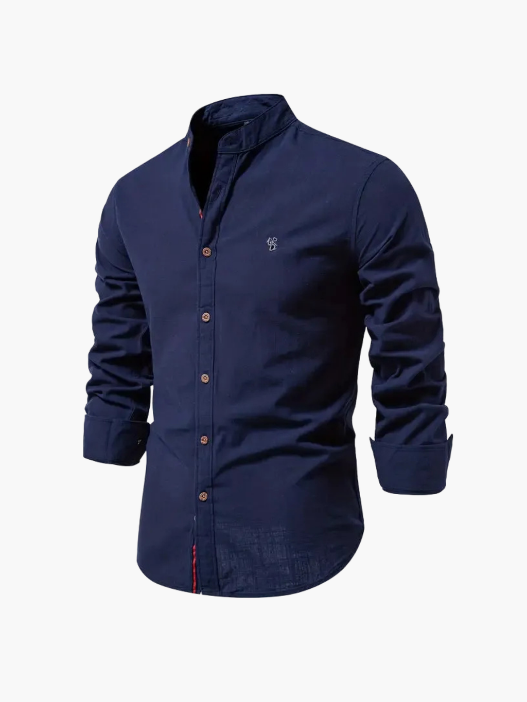 Men's Mandarin Collar Shirt and Trousers Set