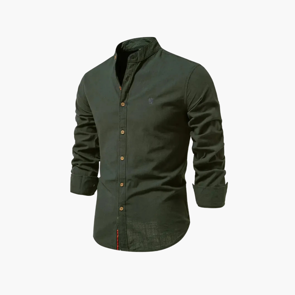 Men's Mandarin Shirt and Cargo Shorts Set