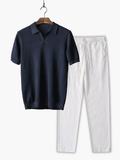 Men's Open Collar Polo Set