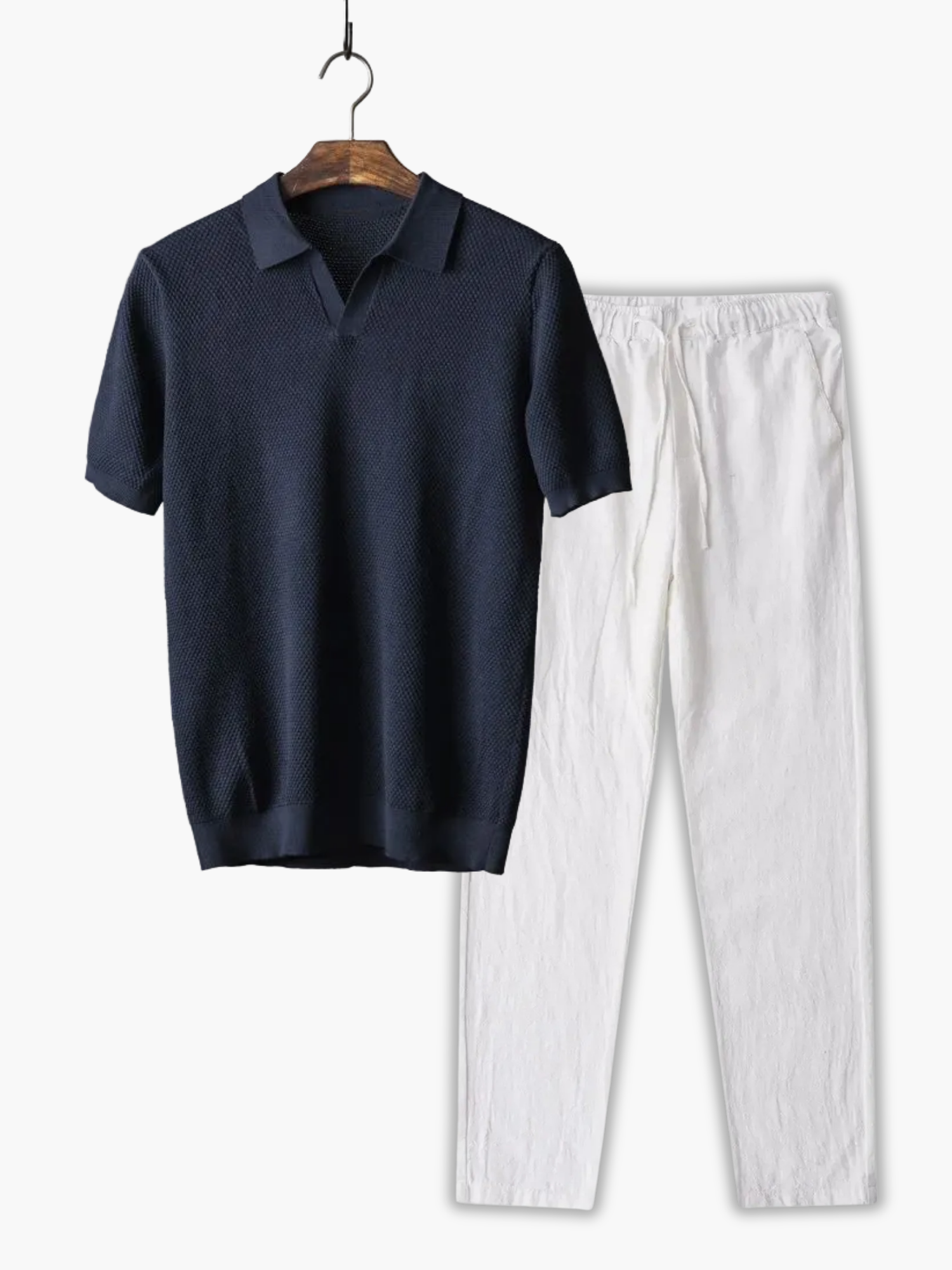 Men's Open Collar Polo Set