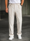 Men's Pleated Straight Trousers