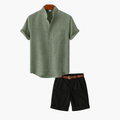 Men's Pocket Shirt and Pleated Shorts Set
