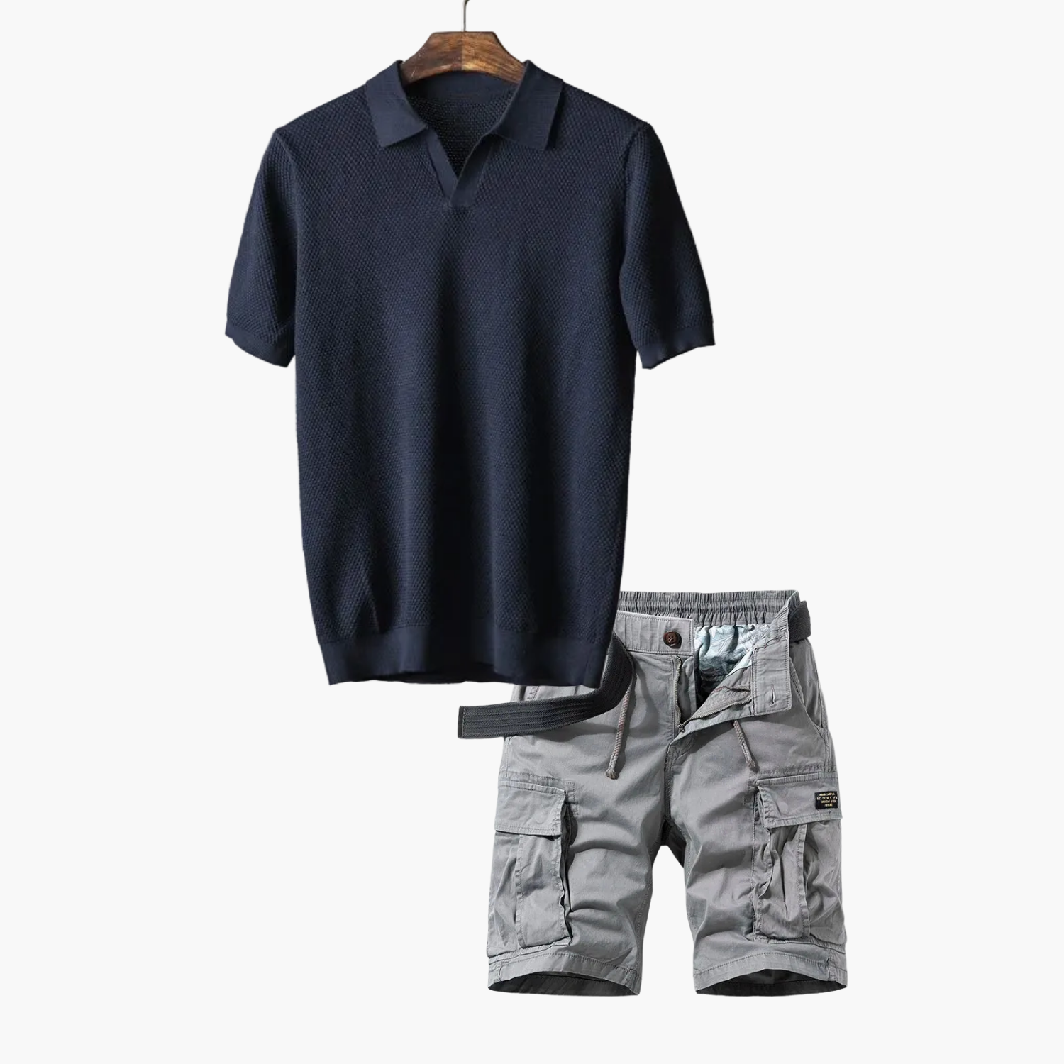 Men's Polo and Cargo Shorts Set