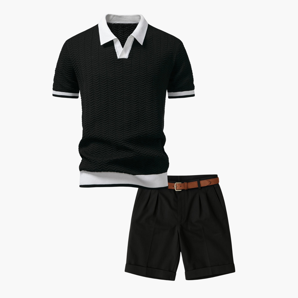 Men's Polo Shirt and Shorts Set