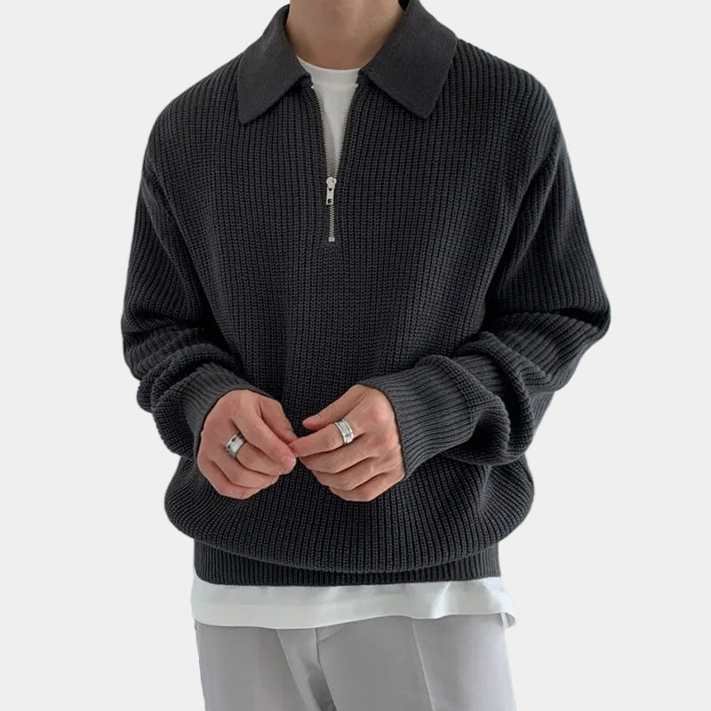 Men's Quarter-Zip Collar Jumper