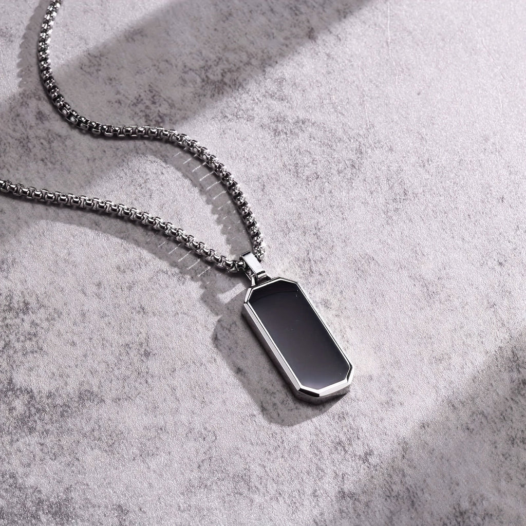 Men's Rectangular Pendant Necklace