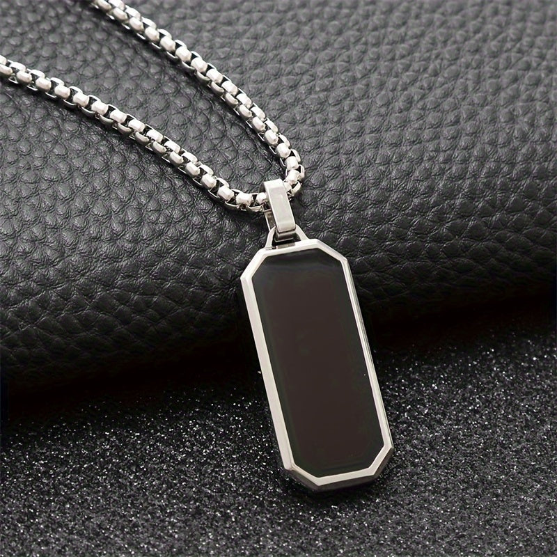 Men's Rectangular Pendant Necklace