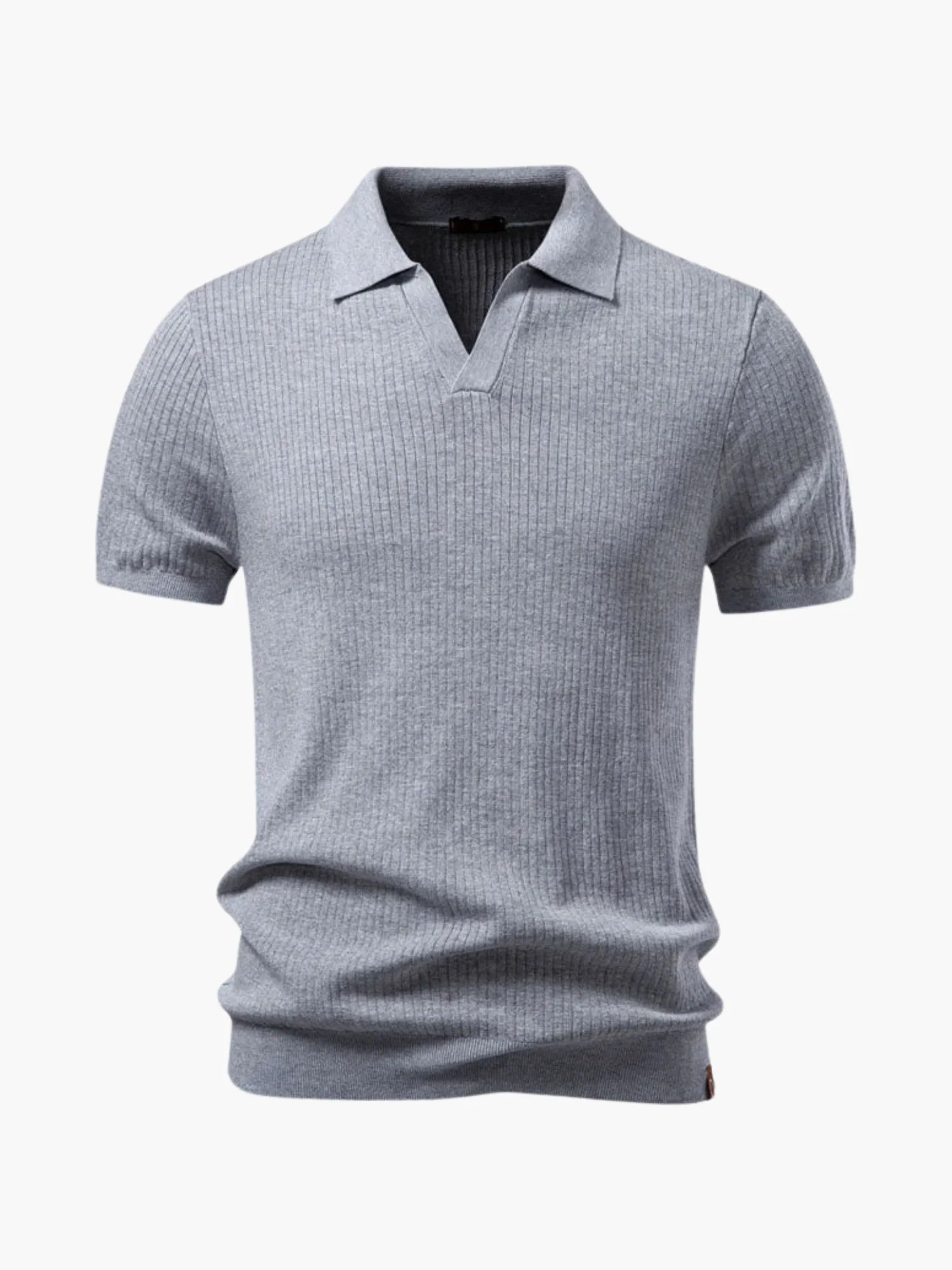 Men's Ribbed Knit Polo and Trousers Set
