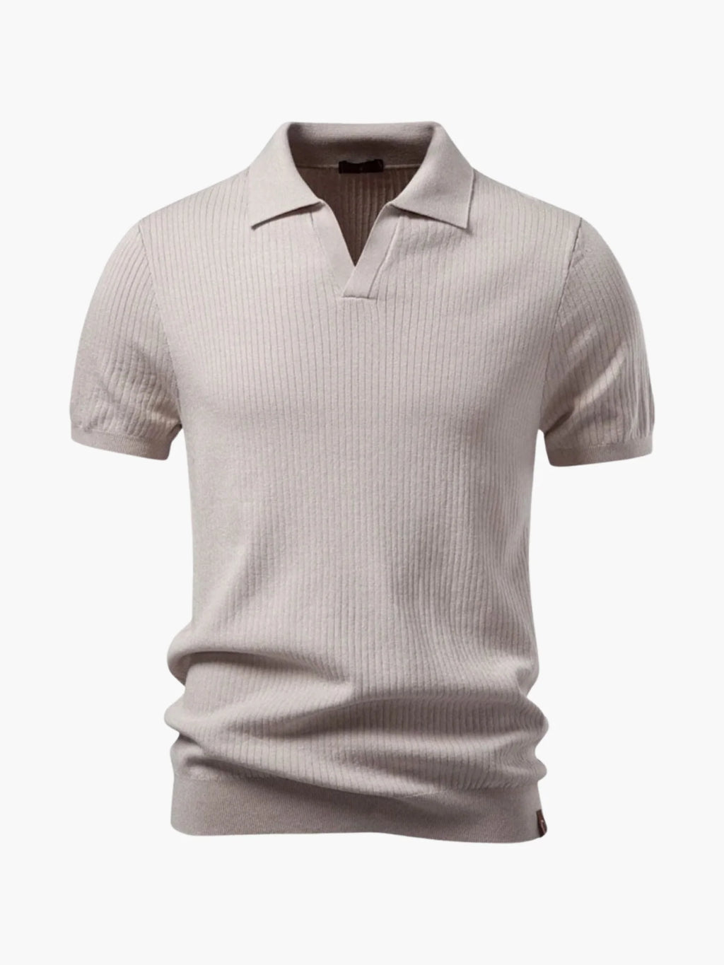 Men's Ribbed Knit Polo and Trousers Set