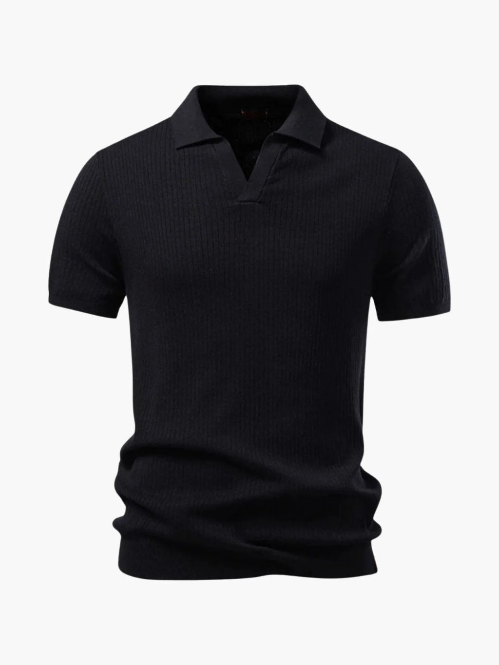 Men's Ribbed Knit Polo and Trousers Set