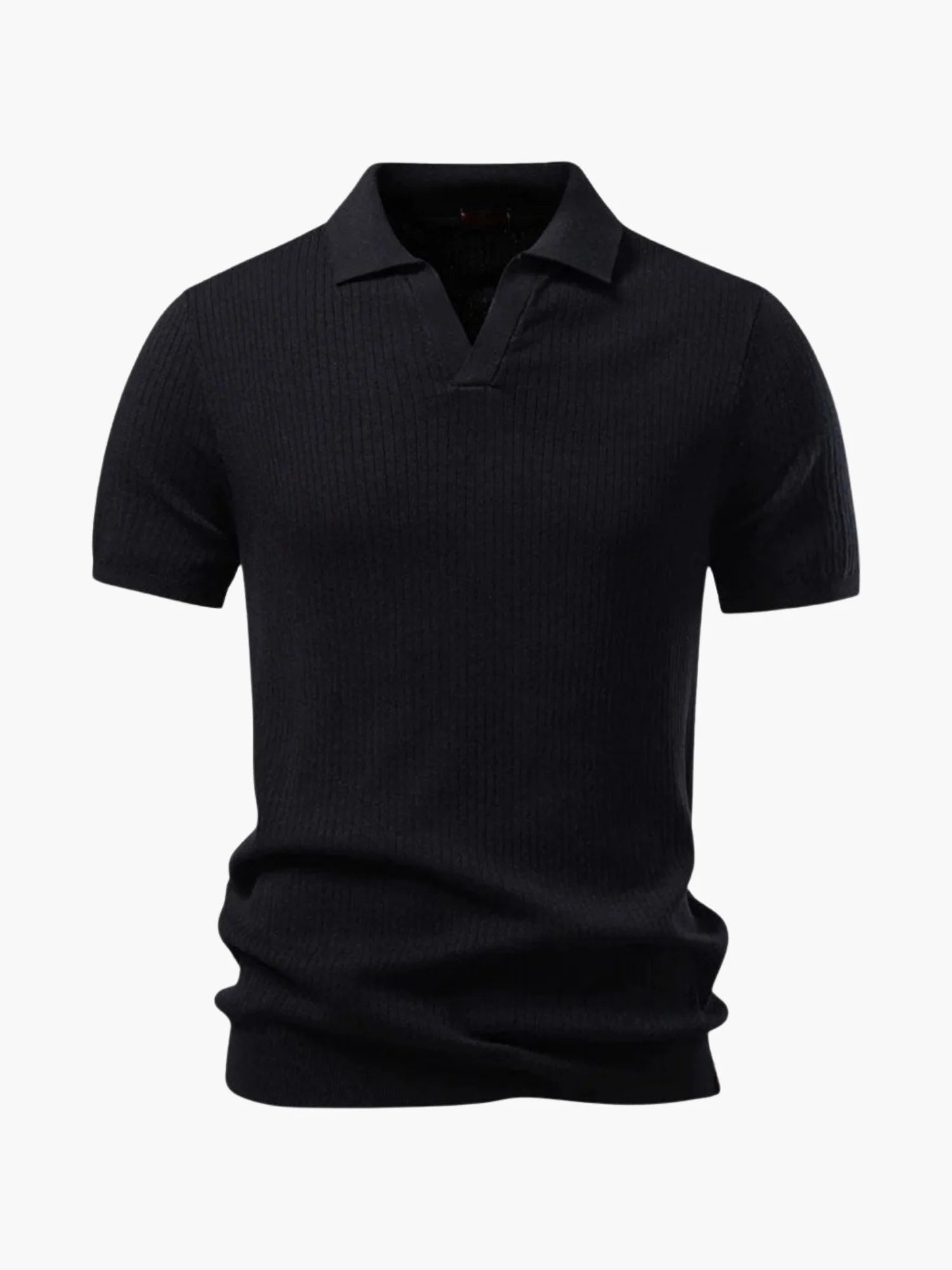 Men's Ribbed Knit Polo and Trousers Set