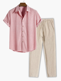 Men's Short Sleeve Shirt and Trousers Set