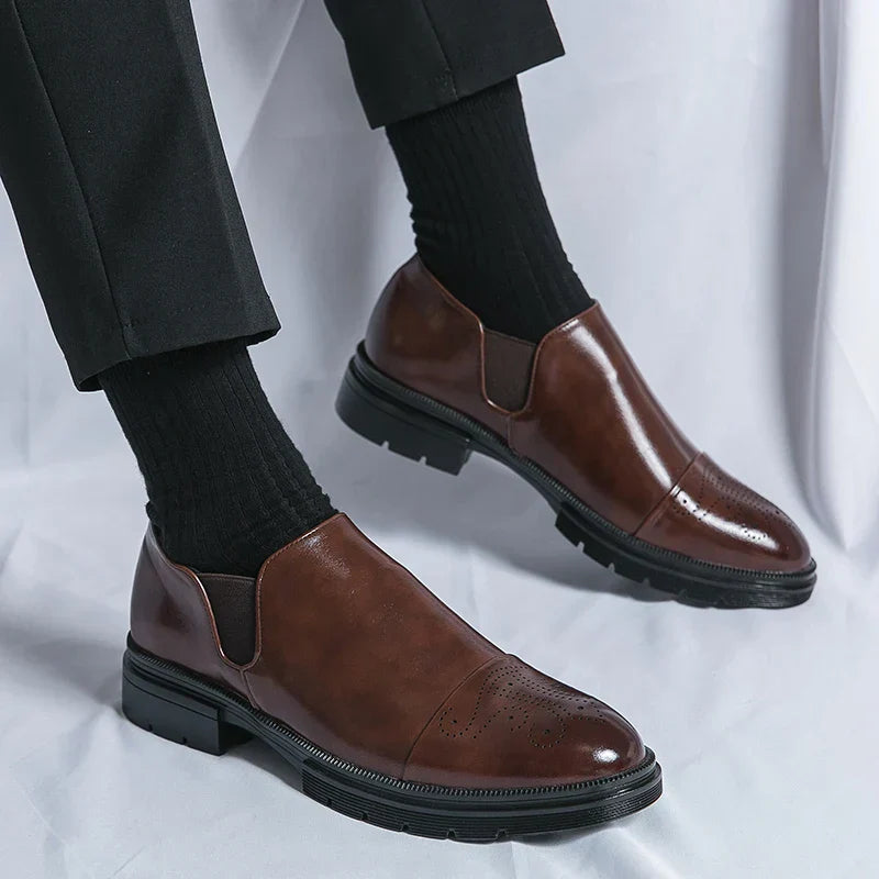 Men's Slip-On Brogue Shoes