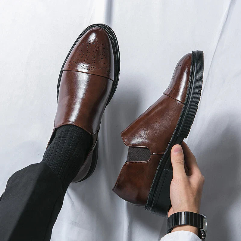 Men's Slip-On Brogue Shoes