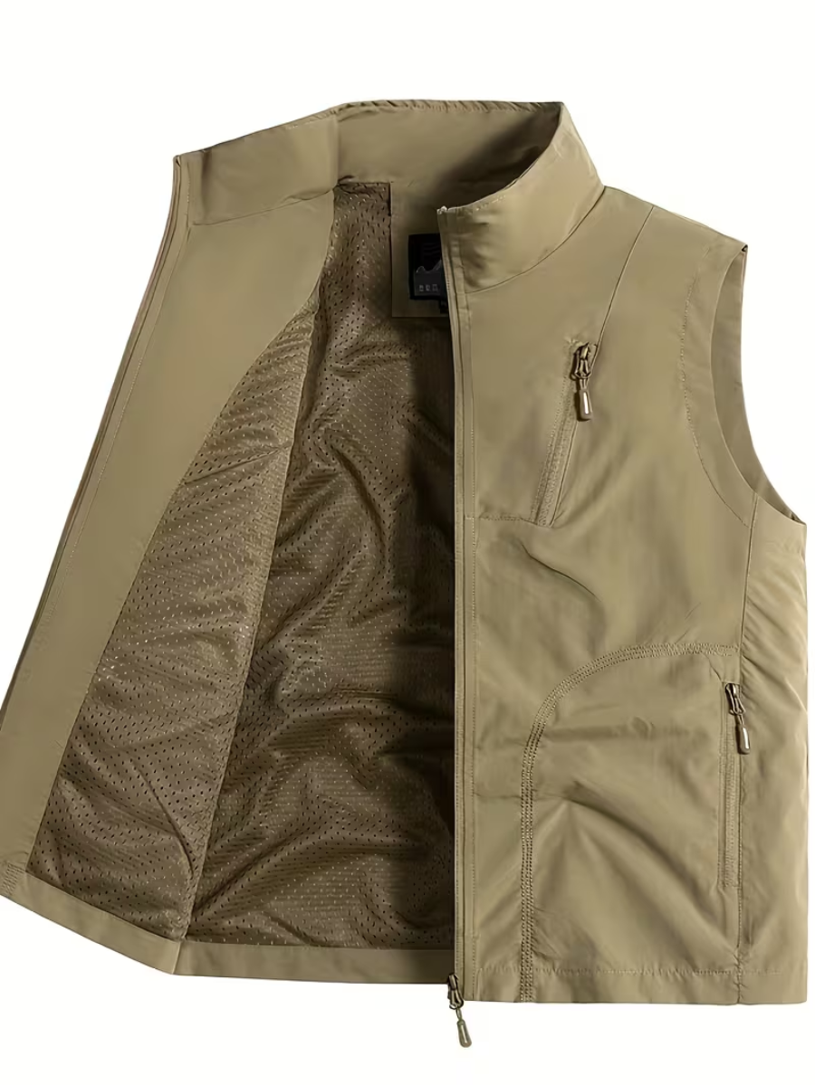 Men's Stand Collar Utility Vest