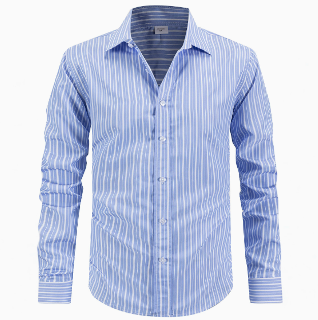 Men's Striped Button-Up Shirt
