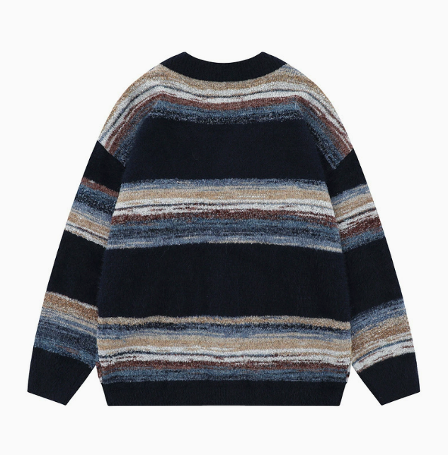 Men's Striped Knit Cardigan