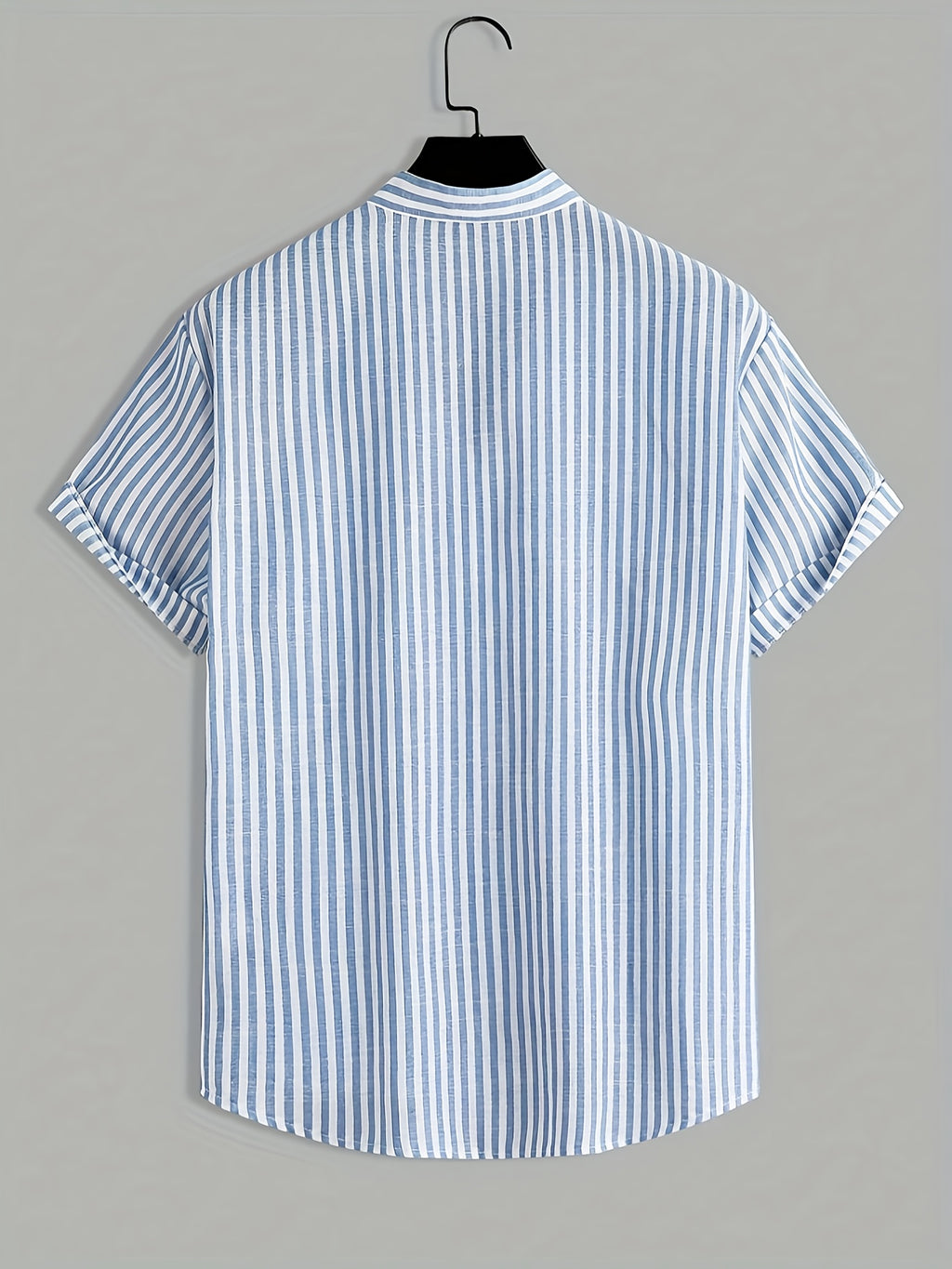 Men's Striped Mandarin Shirt