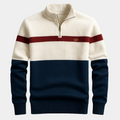 Men's Striped Quarter-Zip Jumper