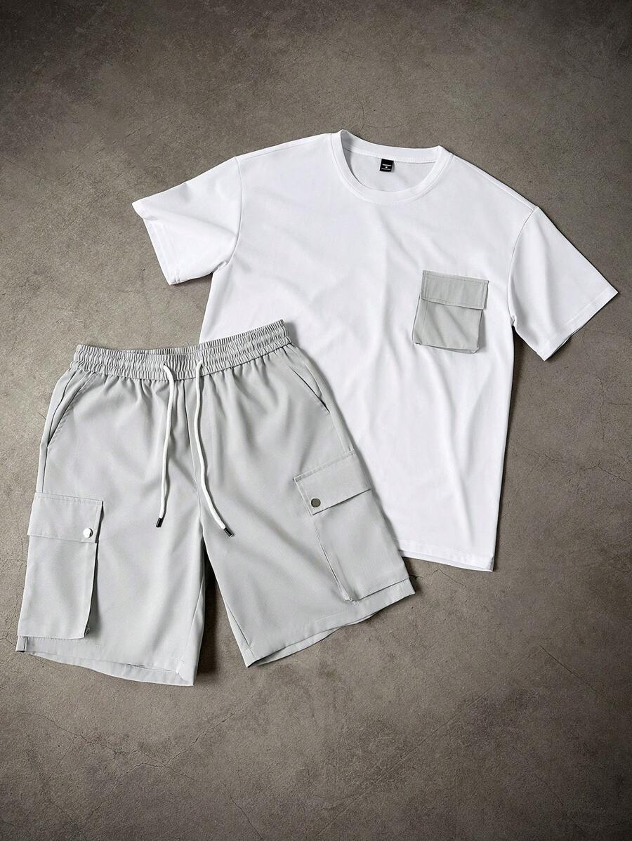 Men's T-shirt and Cargo Shorts Set