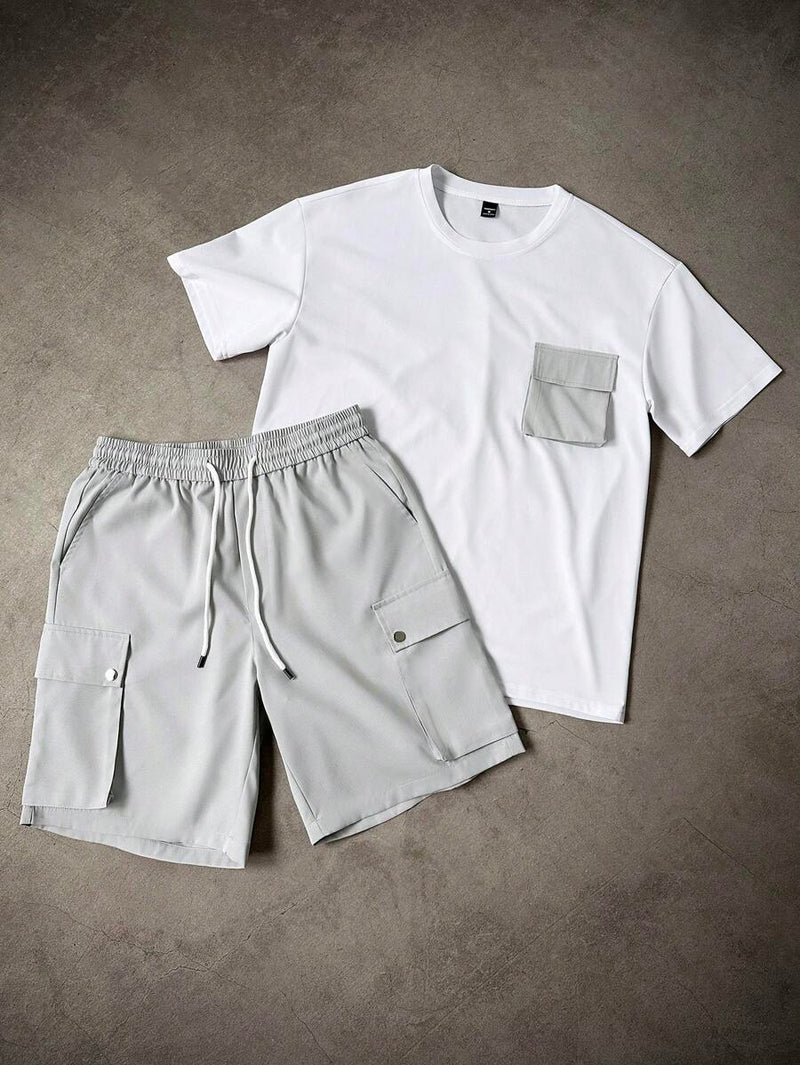 Men's T-shirt and Cargo Shorts Set