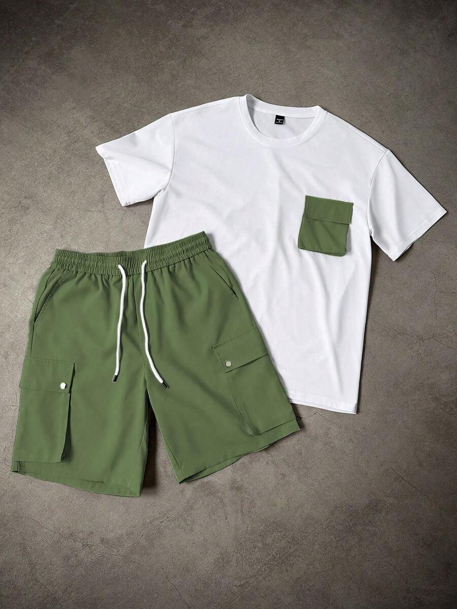 Men's T-shirt and Cargo Shorts Set