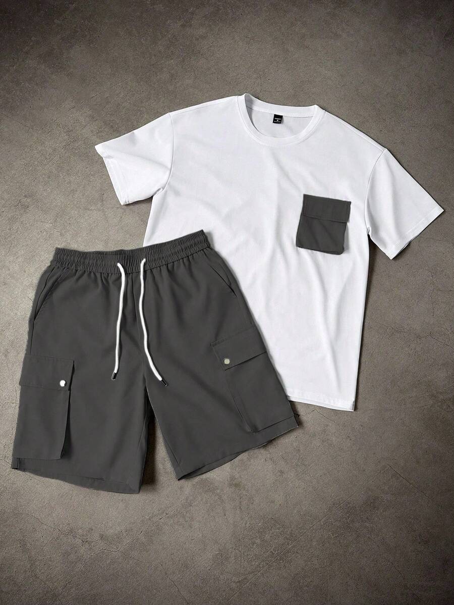 Men's T-shirt and Cargo Shorts Set