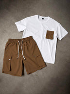 Men's T-shirt and Cargo Shorts Set