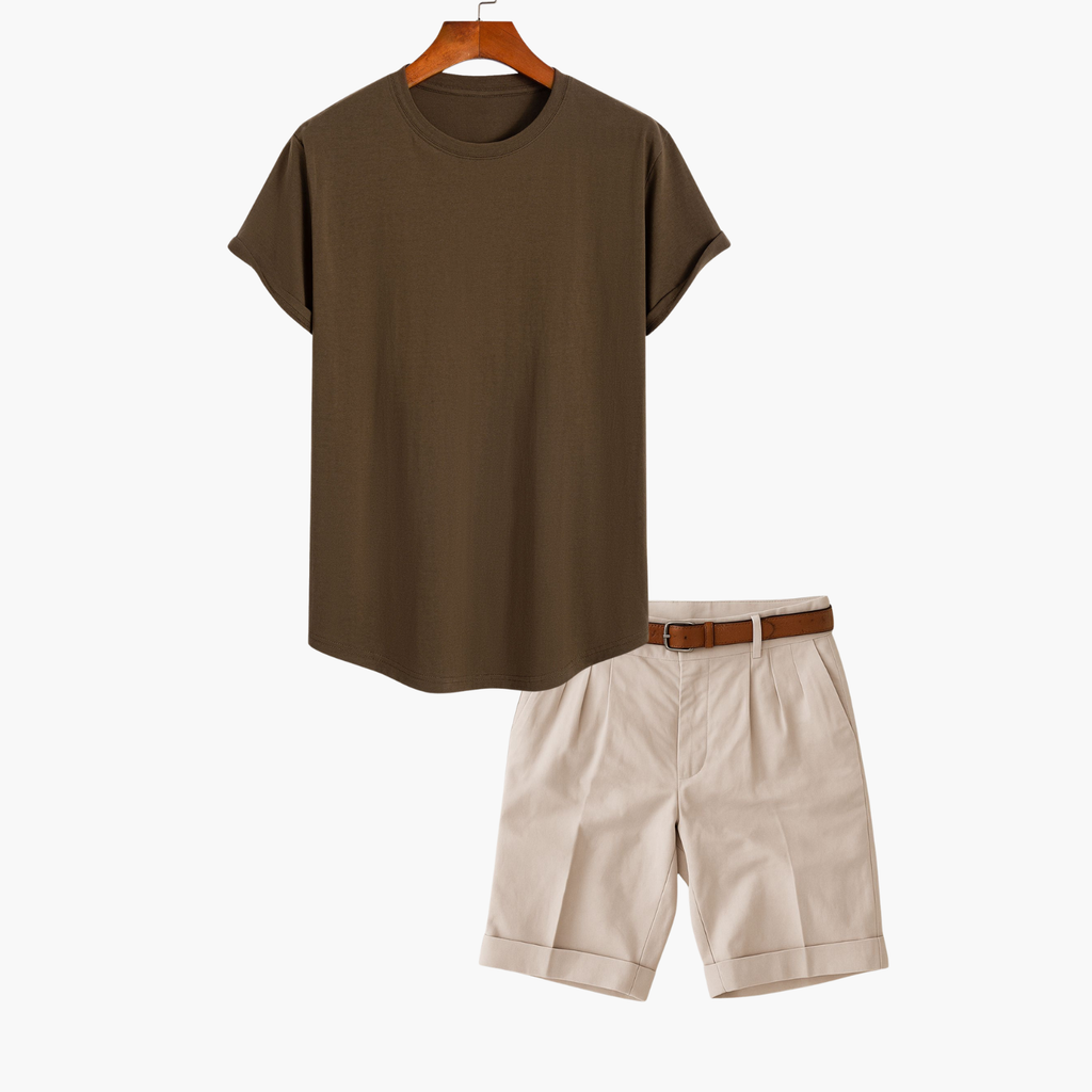 Men's T-Shirt and Pleated Shorts Set