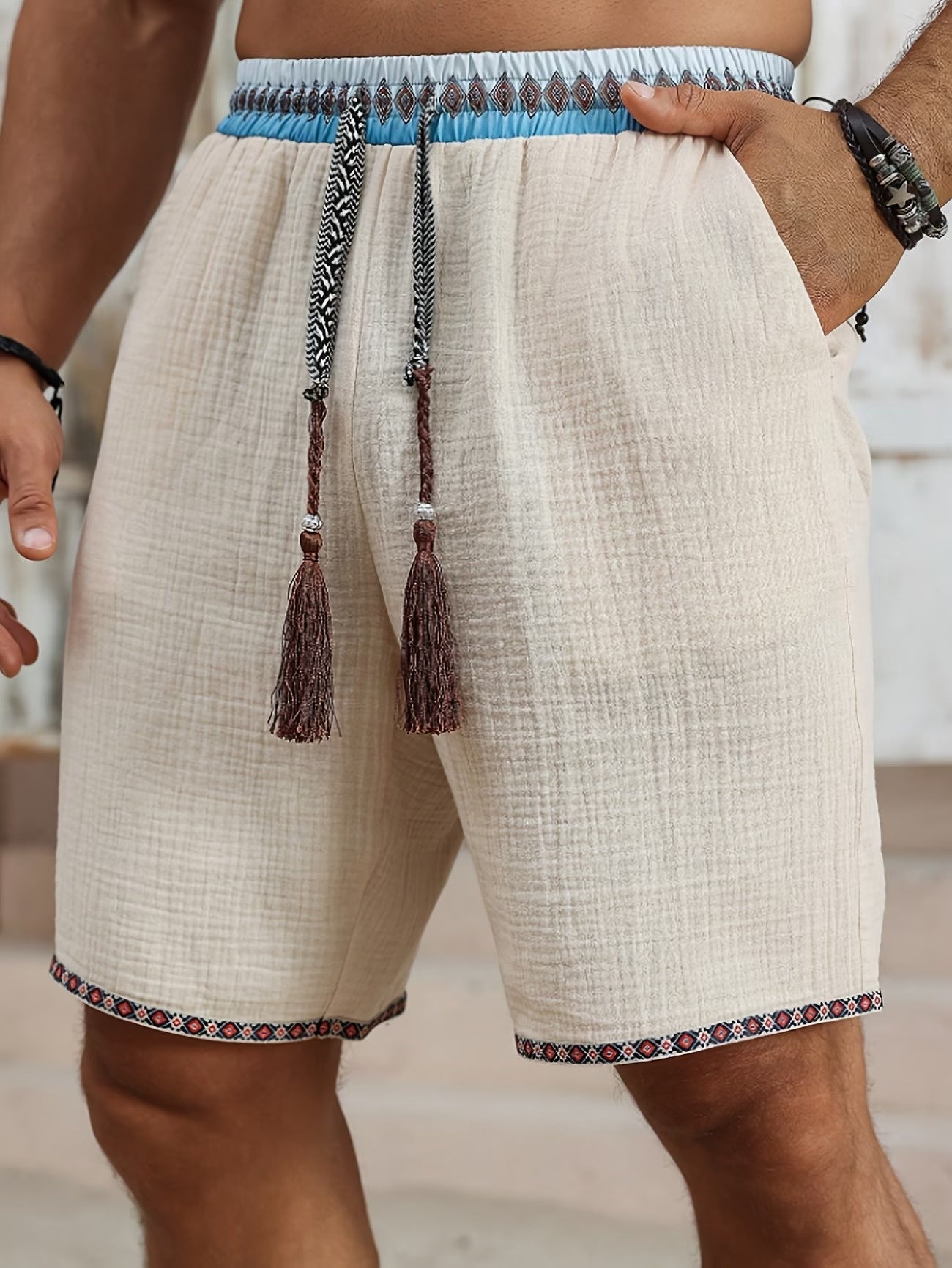 Men's Tassel Drawstring Shorts