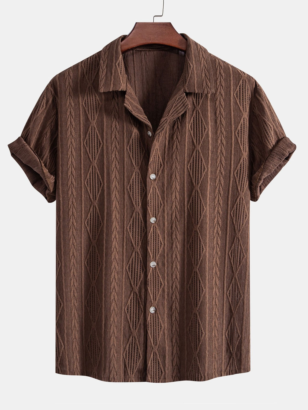 Men's Textured Button-Up Shirt