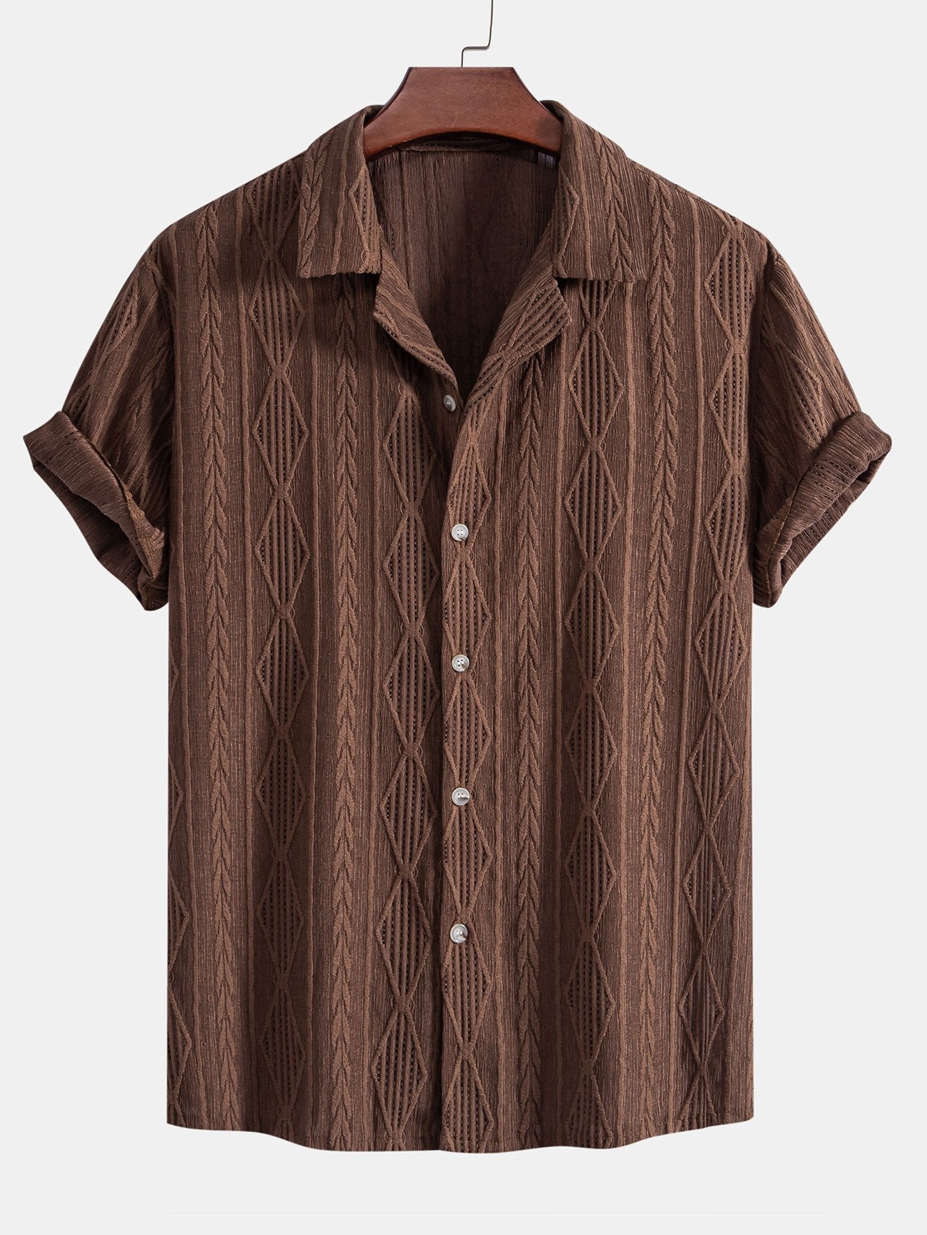 Men's Textured Button-Up Shirt