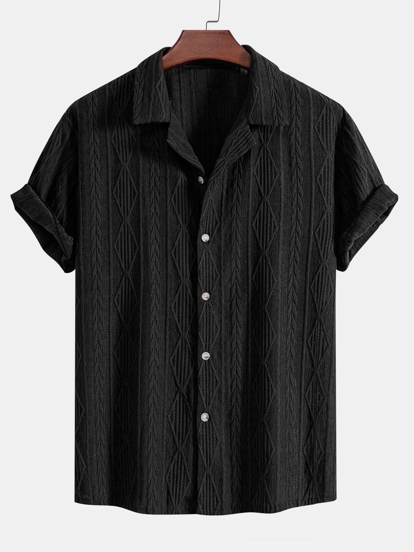 Men's Textured Button-Up Shirt
