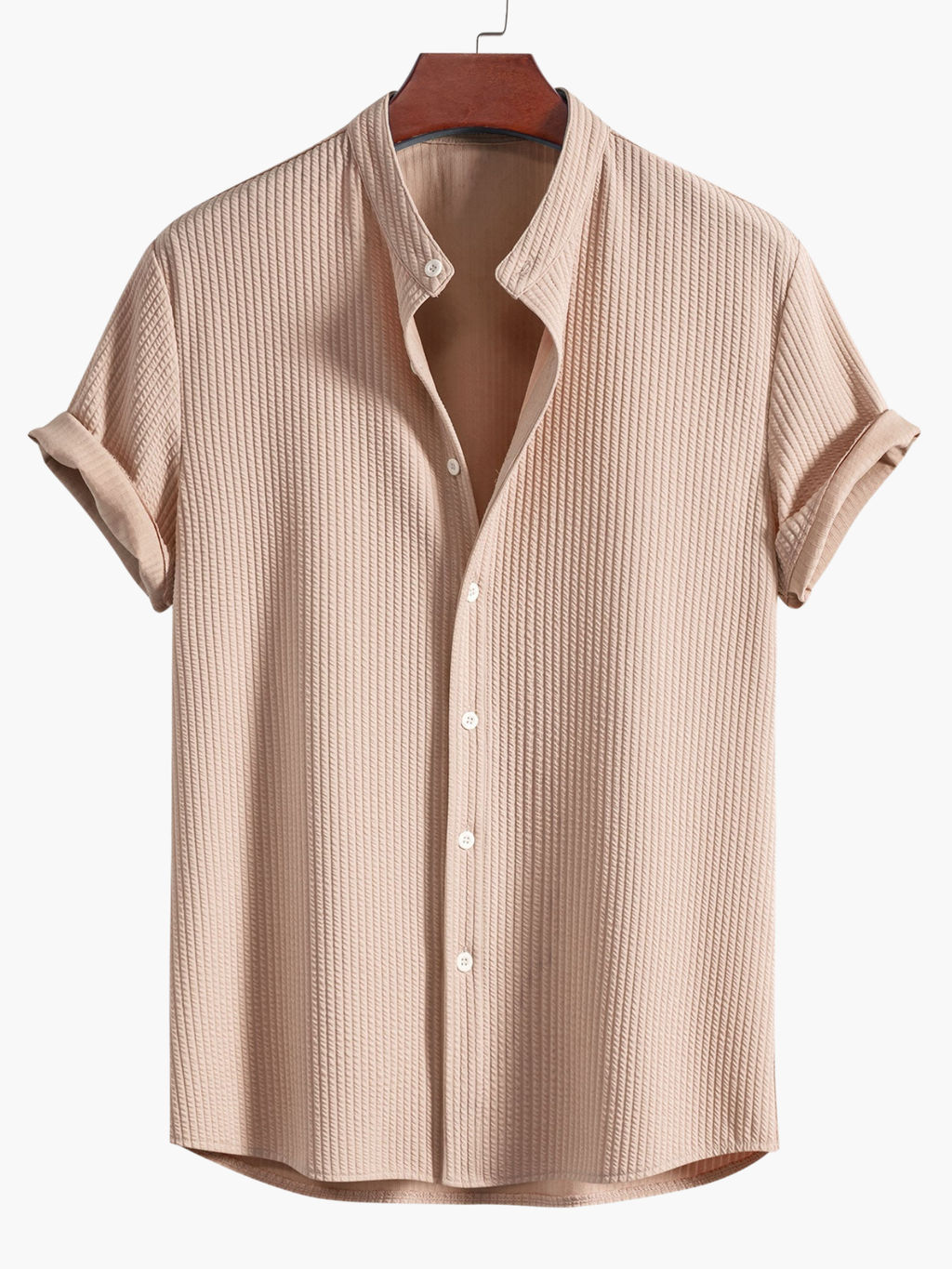 Men's Textured Button-Up Shirt Set