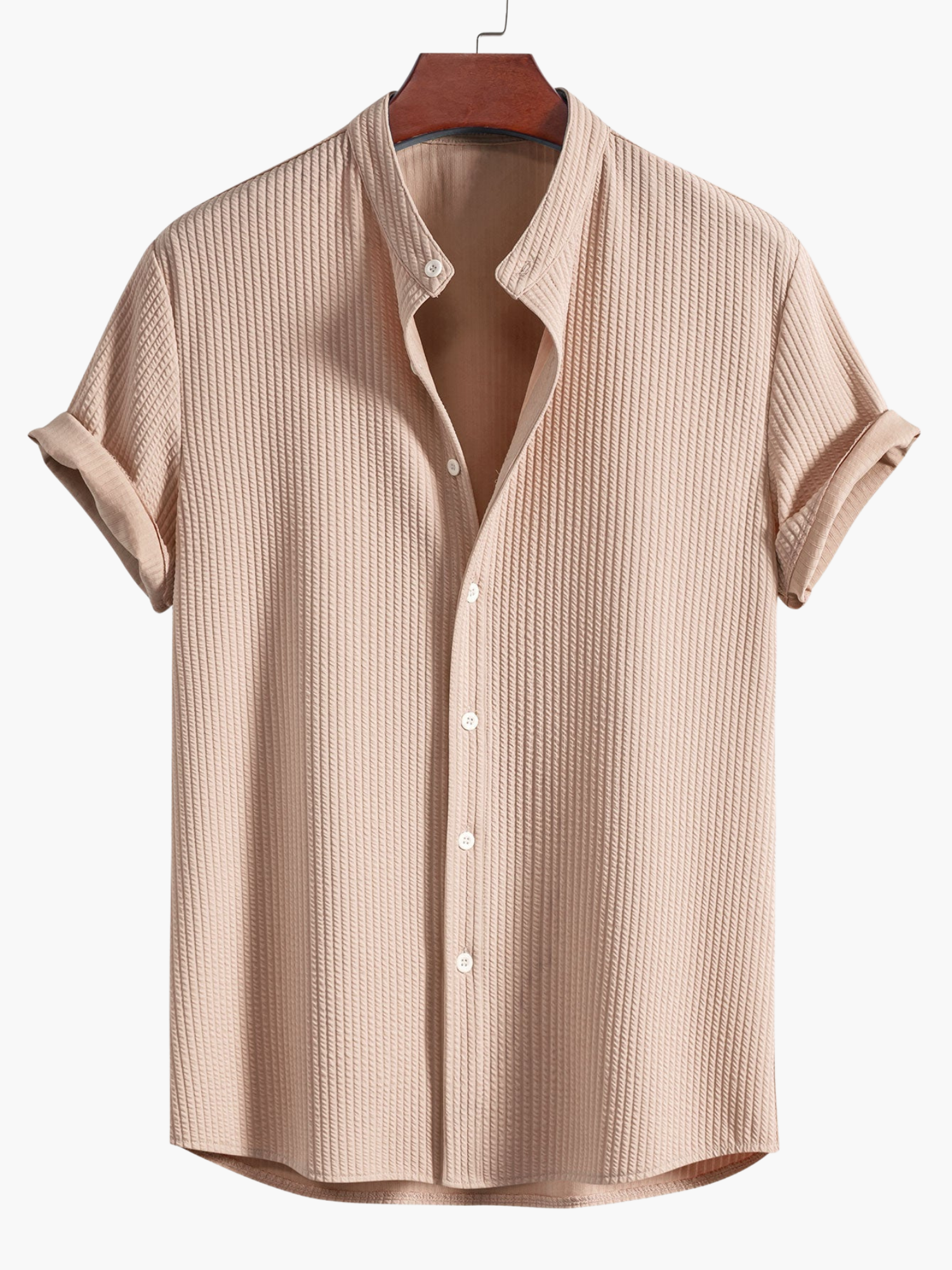 Men's Textured Button-Up Shirt Set