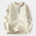 Men's Textured Crew Neck Jumper