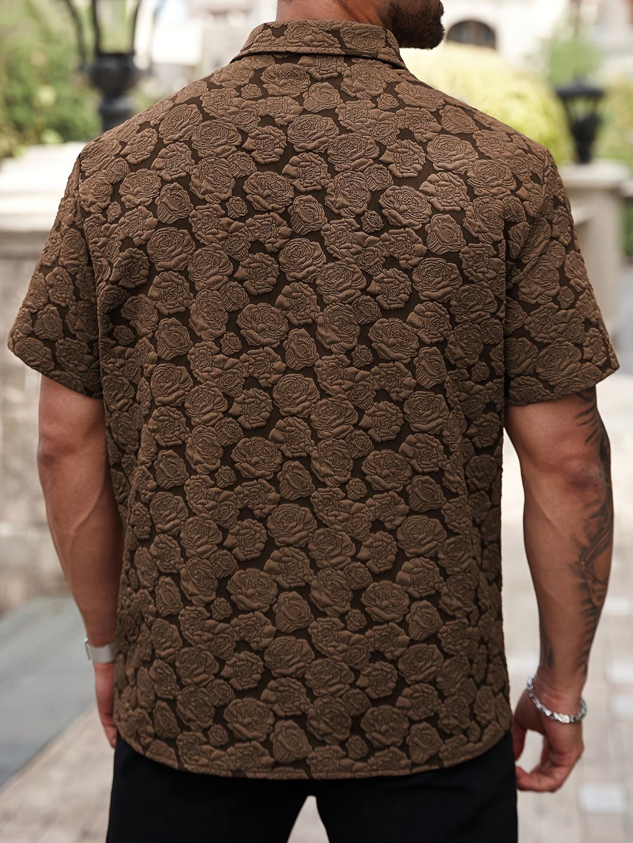 Men's Textured Floral Shirt