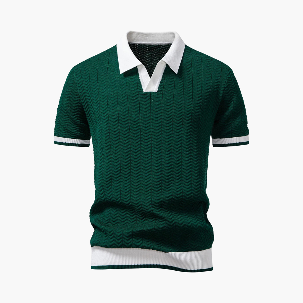 Men's Textured Polo and Cargo Shorts Set