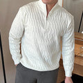 Men's Textured Zip Neck Jumper