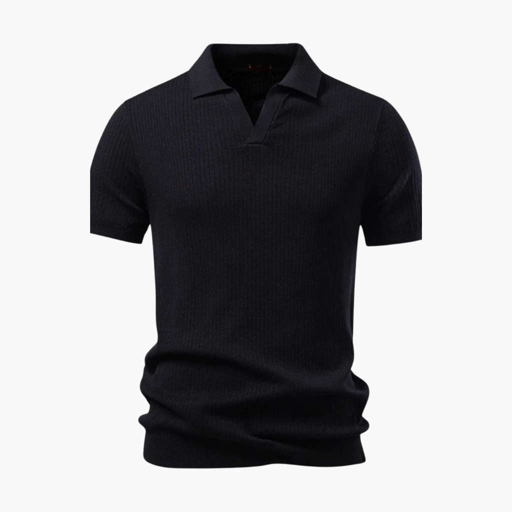 Men's V Neck Polo and Cargo Shorts Set