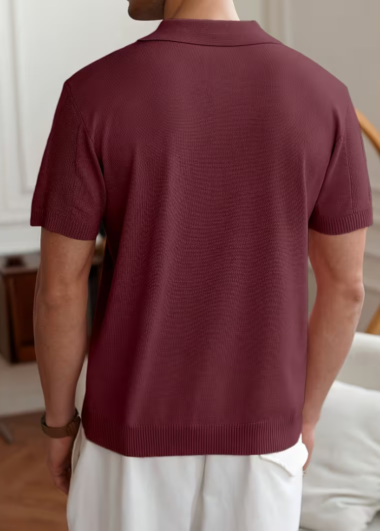 Men's Vertical Striped Polo Shirt