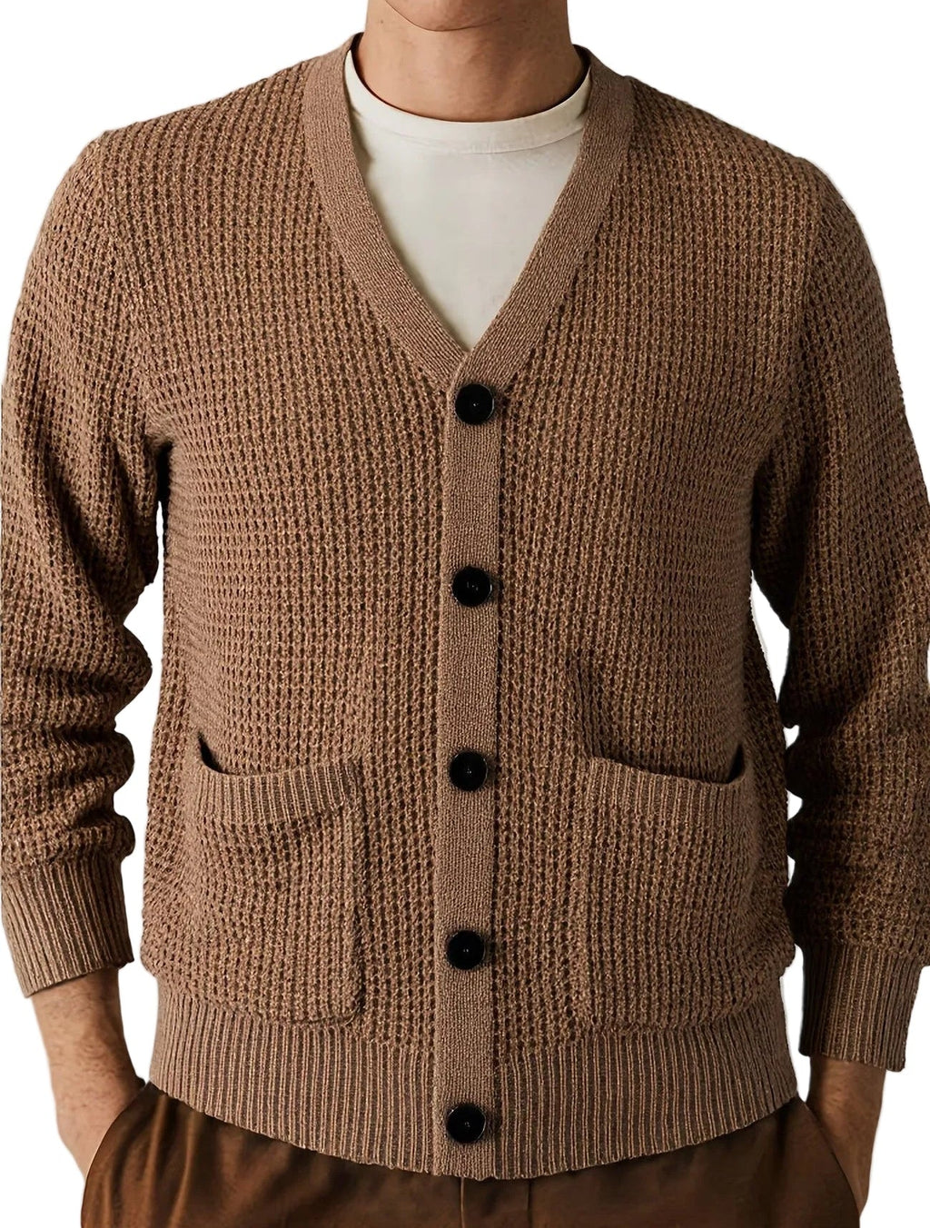 Men's Waffle Knit Cardigan