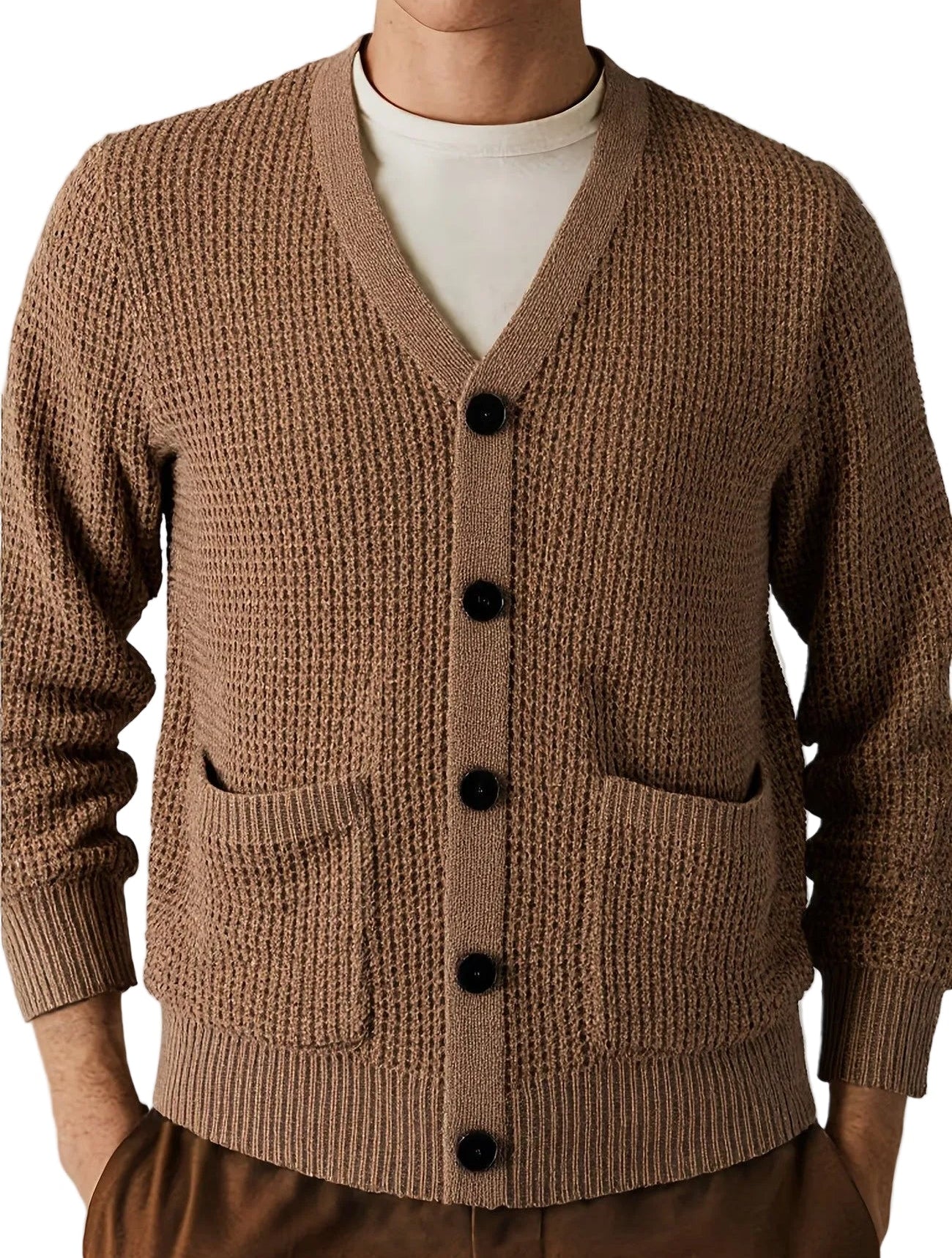 Men's Waffle Knit Cardigan