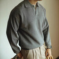 Men's Waffle Knit Polo Jumper