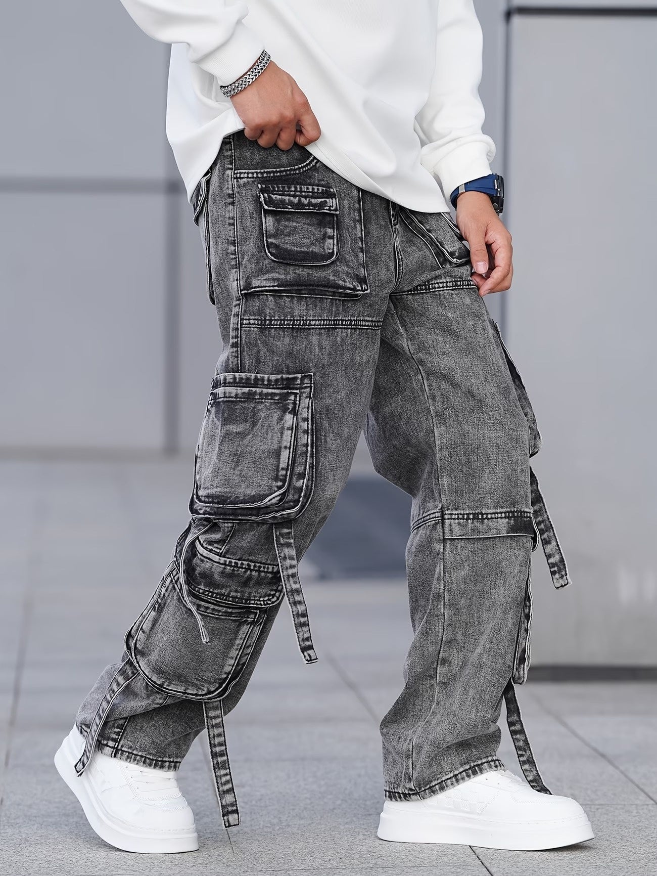 Men's Wide Cargo Jeans