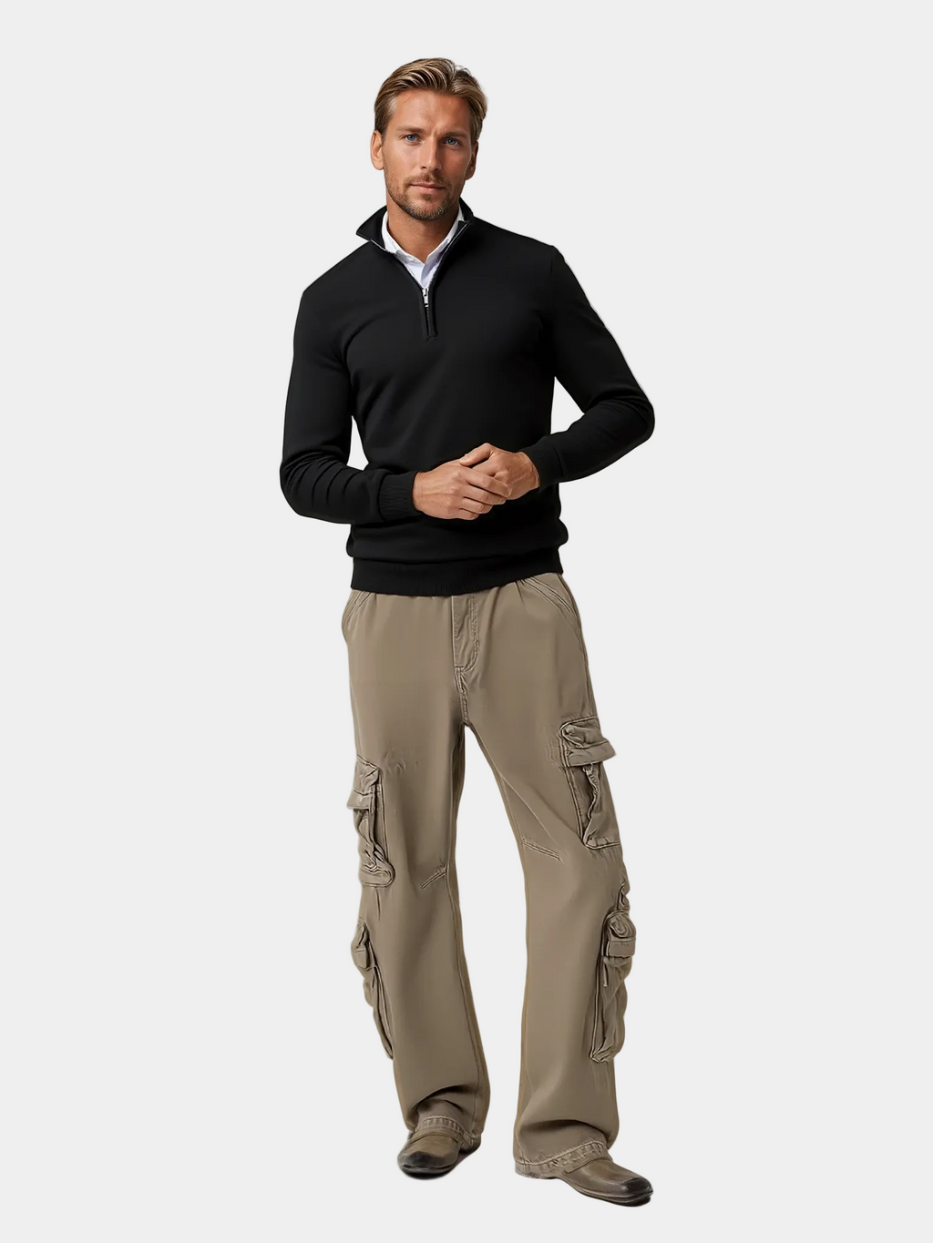 Men's Zip Neck Jumper