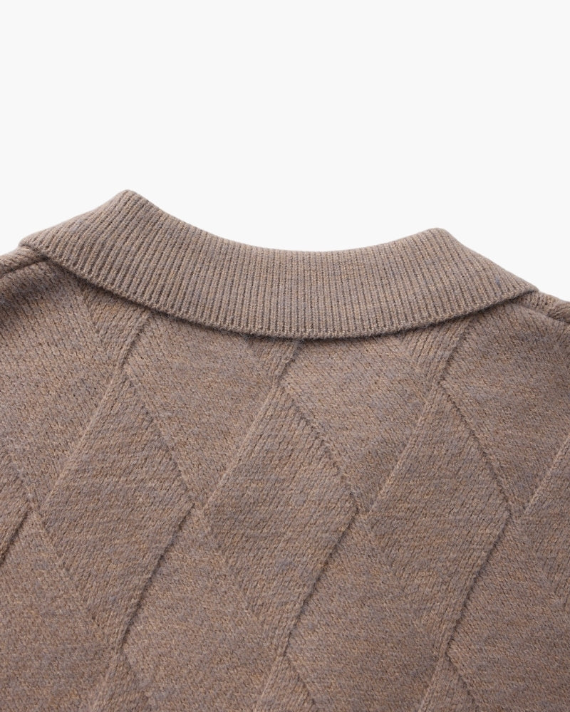 Men's Zip-Up Knit Jumper